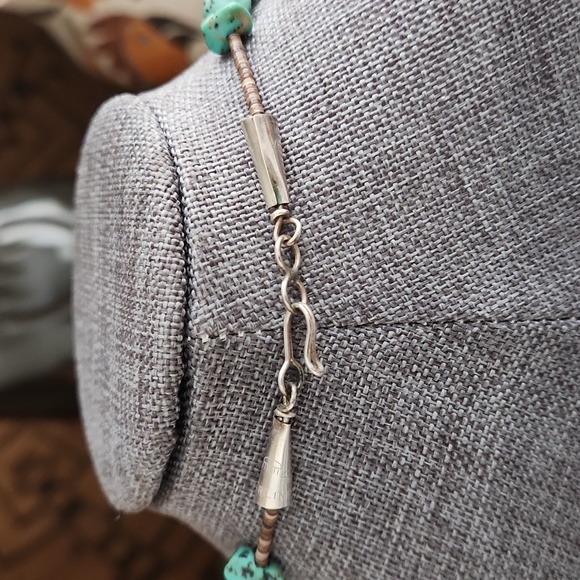 Native American Santo Domingo Chunky Turquoise & Heishi Vintage Necklace  💙🤎 - Picture 5 of 15